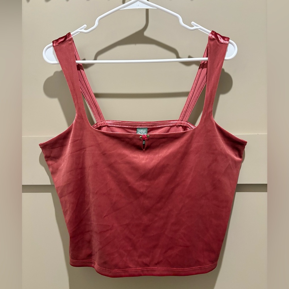 Wild Fable Velvet Rose Detail Crop Top